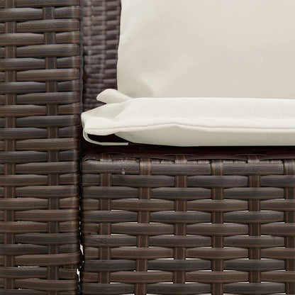 Divano da Giardino con Cuscini in Polyrattan Marrone - homemem39