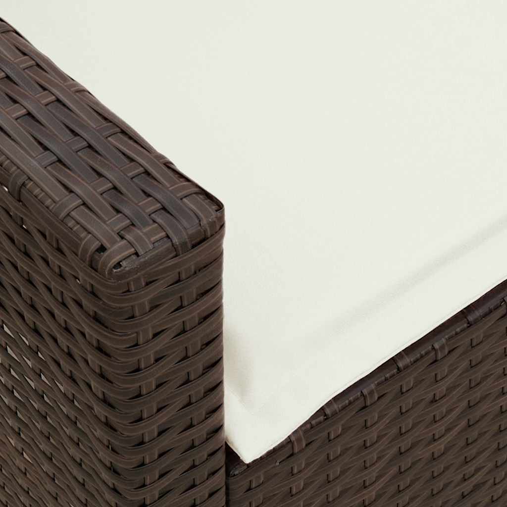 Divano da Giardino con Cuscini in Polyrattan Marrone - homemem39