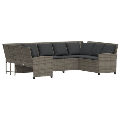 Divano da Giardino con Cuscini in Polyrattan Grigio - homemem39