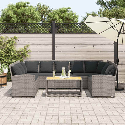 Divano da Giardino con Cuscini in Polyrattan Grigio - homemem39