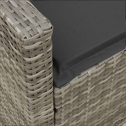 Divano da Giardino con Cuscini in Polyrattan Grigio - homemem39