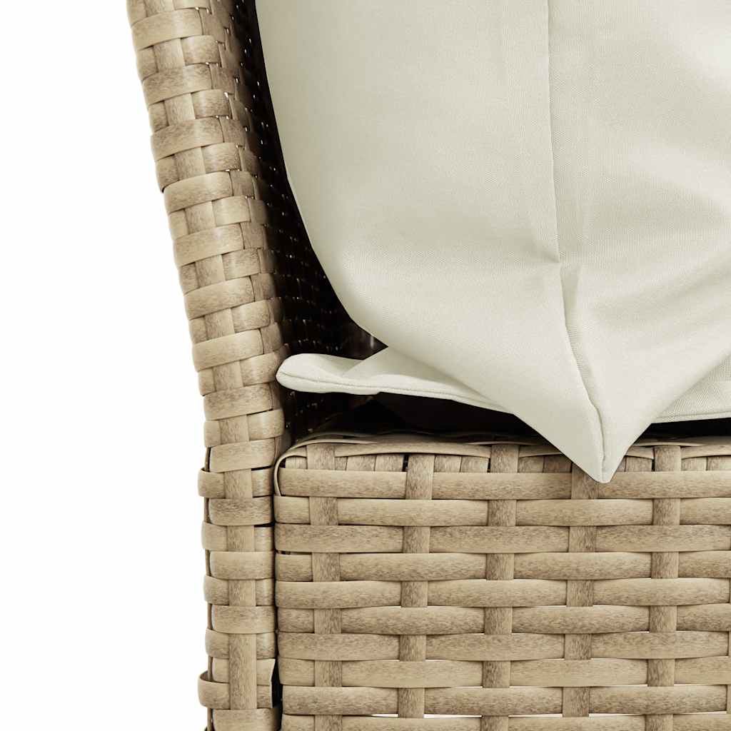 Divano da Giardino con Cuscini in Polyrattan Beige - homemem39
