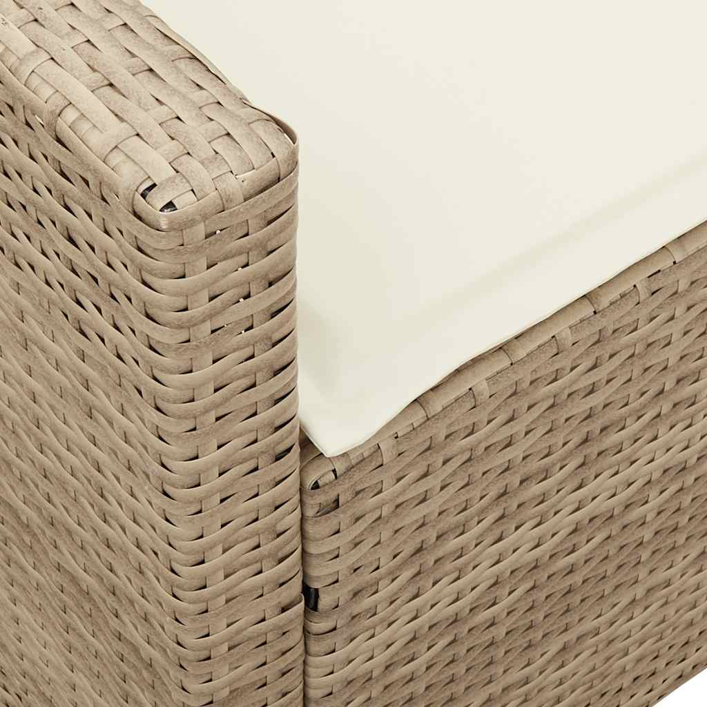 Divano da Giardino con Cuscini in Polyrattan Beige - homemem39