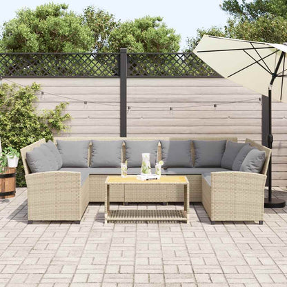 Divano da Giardino con Cuscini in Polyrattan Beige | homemem39