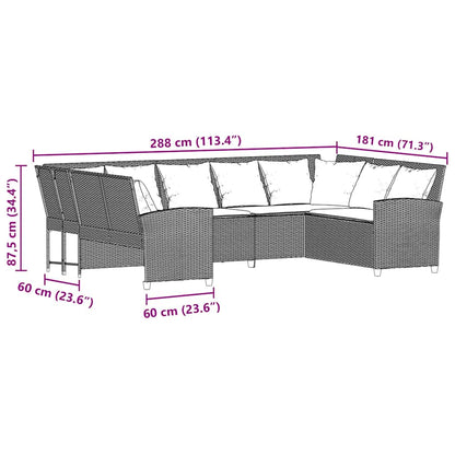 Divano da Giardino con Cuscini in Polyrattan Beige | homemem39