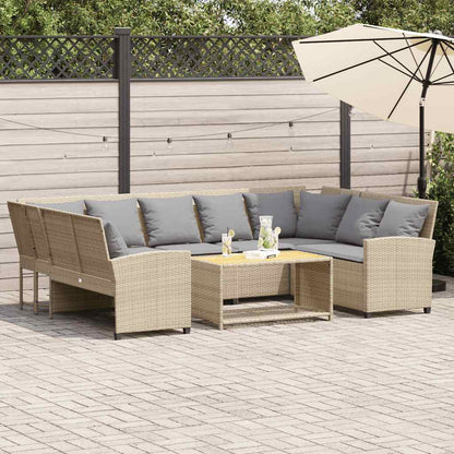Divano da Giardino con Cuscini in Polyrattan Beige | homemem39