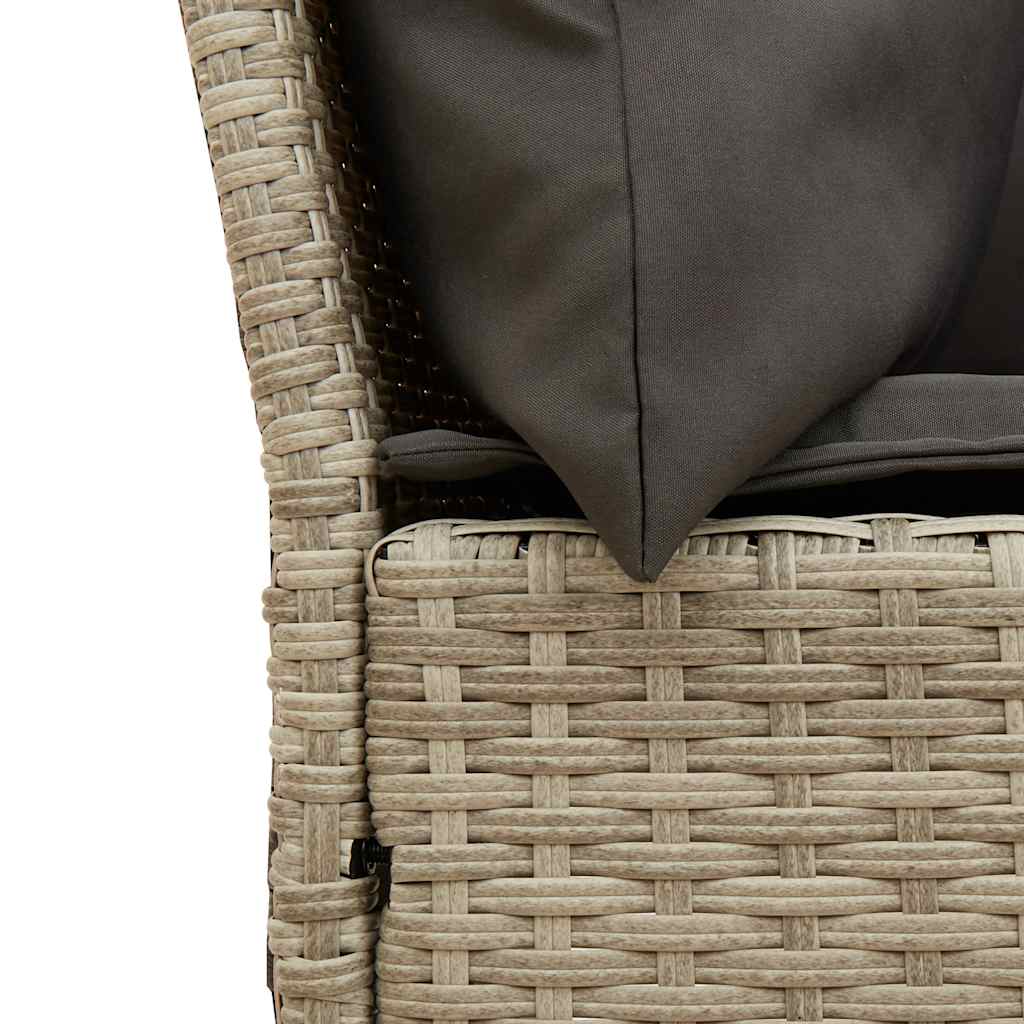 Divano da Giardino con Cuscini in Polyrattan Grigio Chiaro | homemem39
