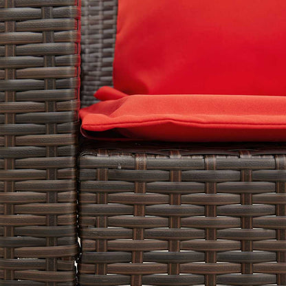 Divano da Giardino con Cuscini in Polyrattan Marrone | homemem39