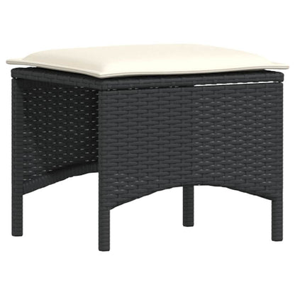 Set Divani da Giardino 4 pz con Cuscini Nero in Polyrattan