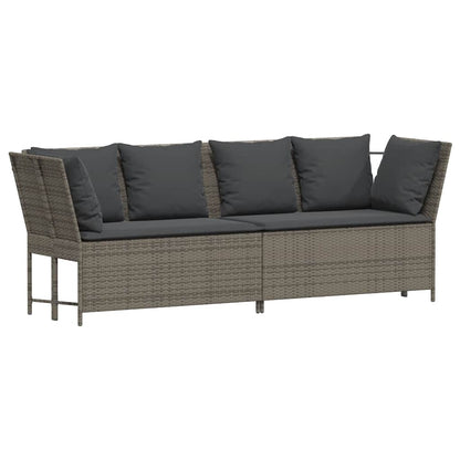 Set Divani da Giardino 4 pz con Cuscini in Polyrattan Grigio - homemem39