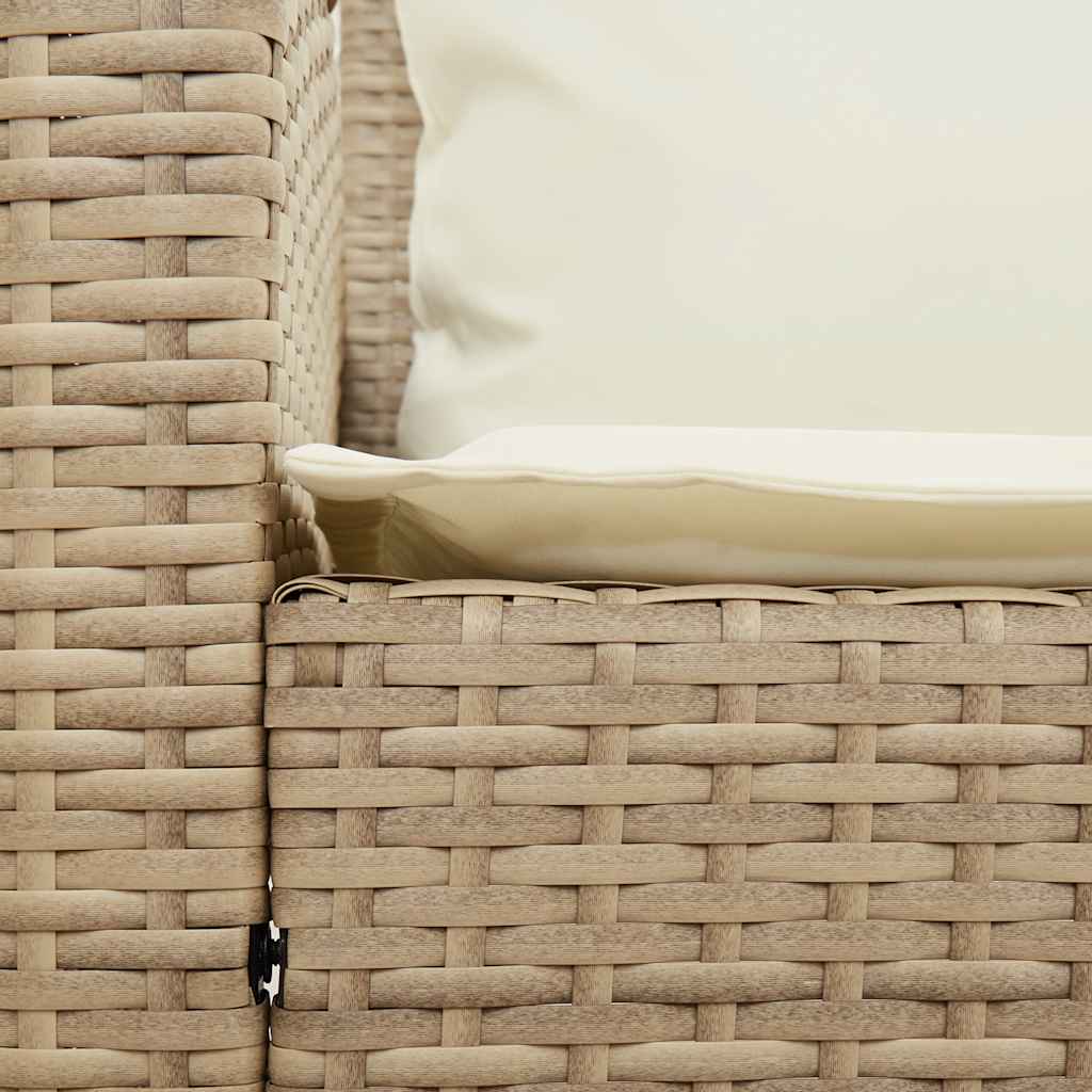 Set Divano da Giardino 4 pz con Cuscini Beige in Polyrattan - homemem39
