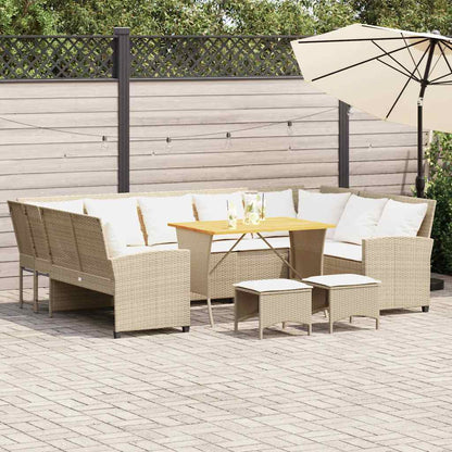 Set Divano da Giardino 4 pz con Cuscini Beige in Polyrattan - homemem39