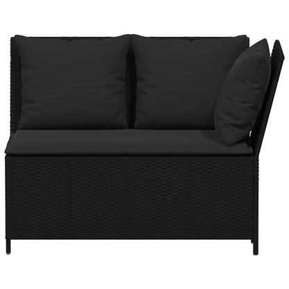 Set Divani da Giardino 3 pz con Cuscini in Polyrattan Nero - homemem39