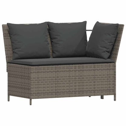 Set Divani da Giardino 3 pz con Cuscini Grigio in Polyrattan - homemem39