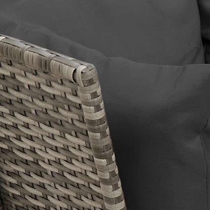 Set Divani da Giardino 3 pz con Cuscini Grigio in Polyrattan - homemem39