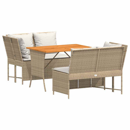 Set Divano da Giardino 3 pz con Cuscini in Polyrattan