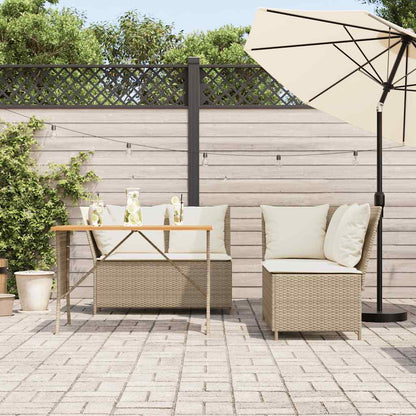 Set Divano da Giardino 3 pz con Cuscini in Polyrattan