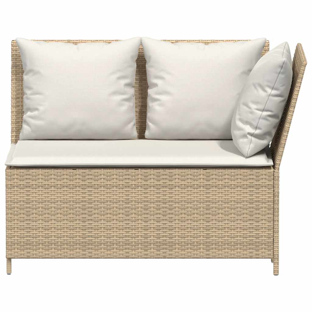 Set Divano da Giardino 3 pz con Cuscini Beige in Polyrattan - homemem39