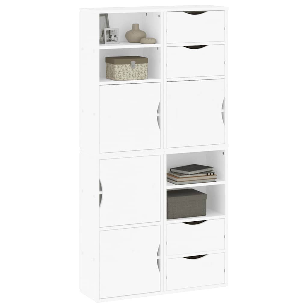 Armadietti Laterali 4 pz ODDA Bianco 40x24x79 cm Legno di Pino - homemem39