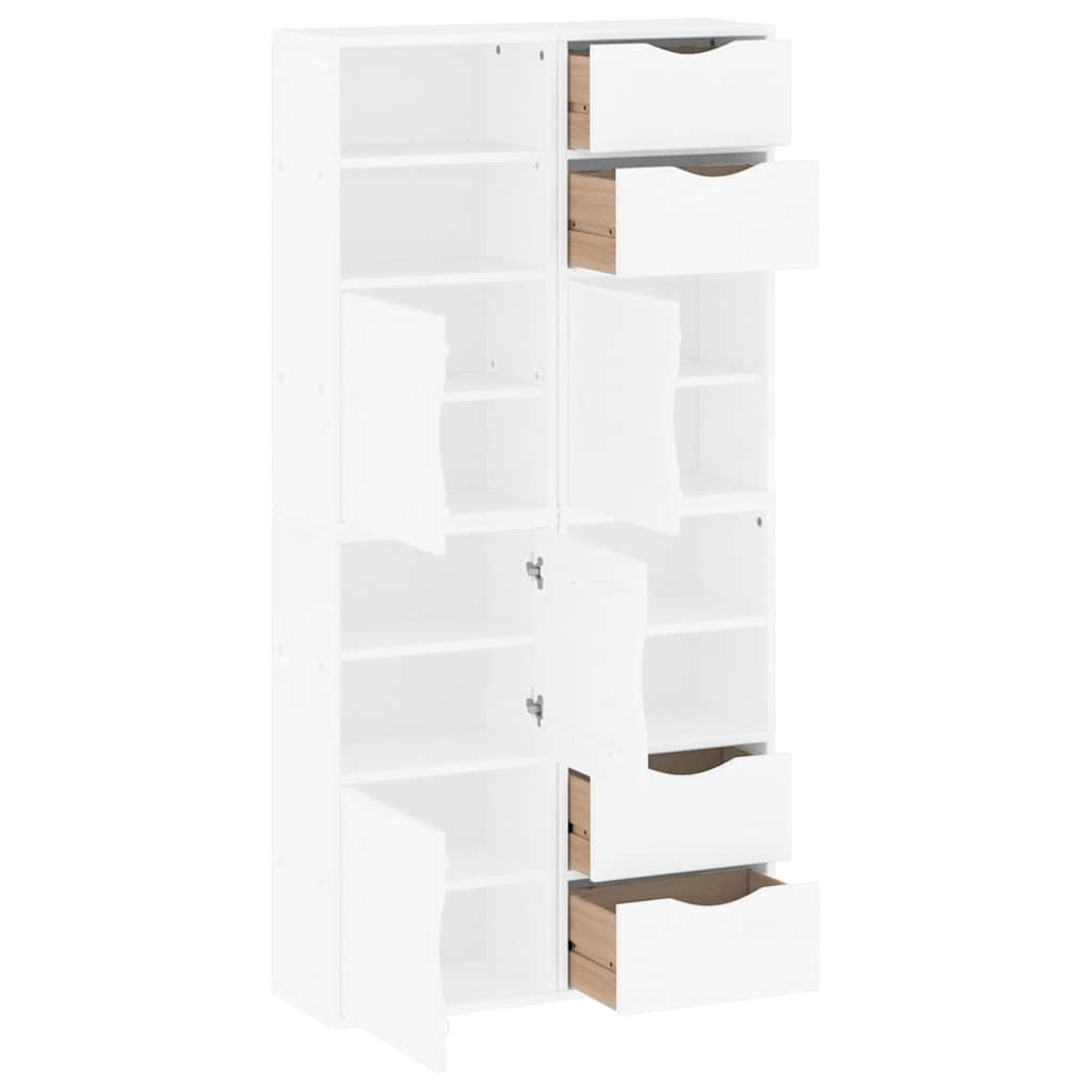 Armadietti Laterali 4 pz ODDA Bianco 40x24x79 cm Legno di Pino - homemem39