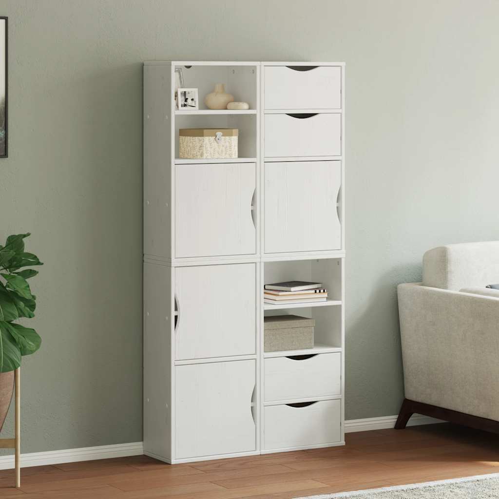 Armadietti Laterali 4 pz ODDA Bianco 40x24x79 cm Legno di Pino - homemem39