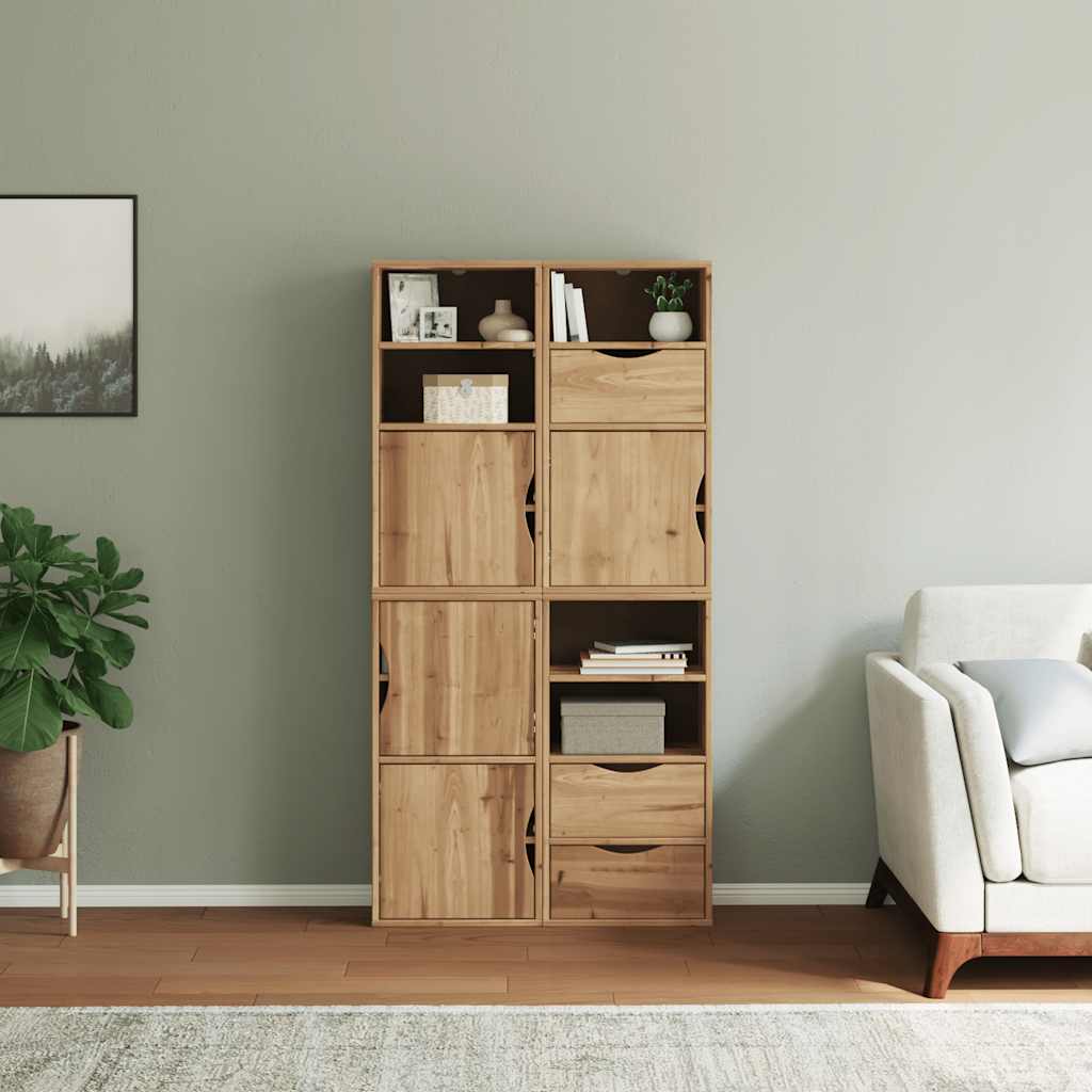 Armadietti Laterali 4 pz ODDA 40x24x79 cm Legno Massello Pino - homemem39