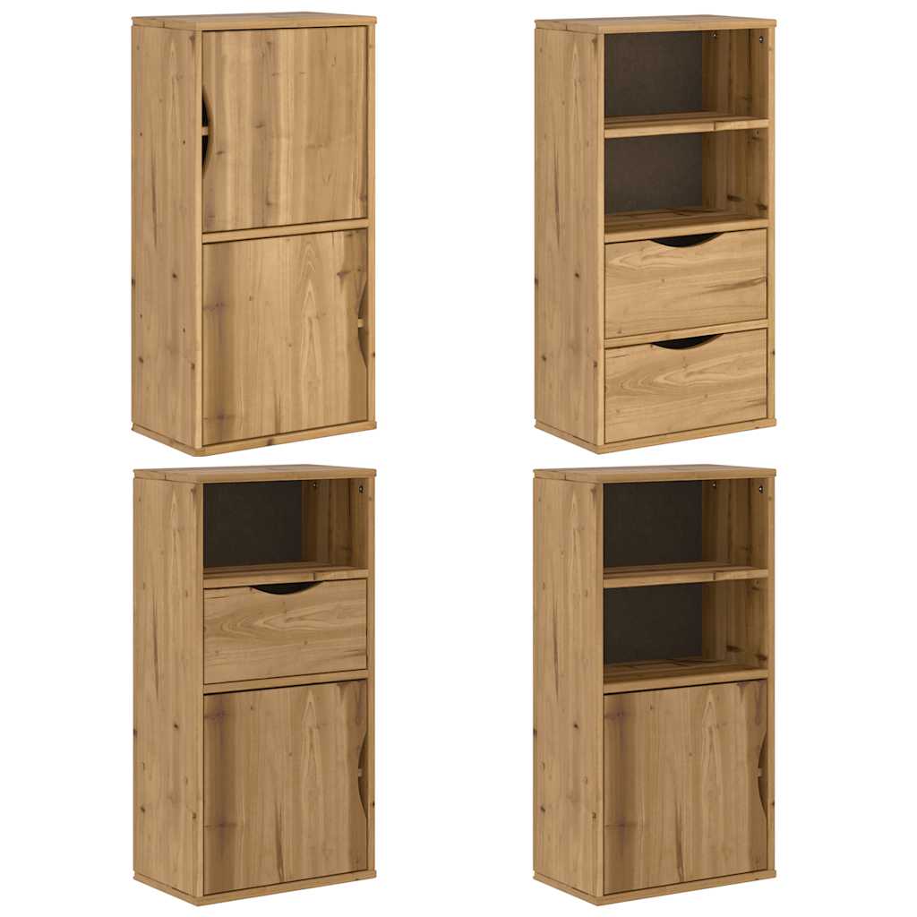 Armadietti Laterali 4 pz ODDA 40x24x79 cm Legno Massello Pino