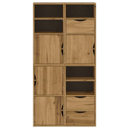 Armadietti Laterali 4 pz ODDA 40x24x79 cm Legno Massello Pino