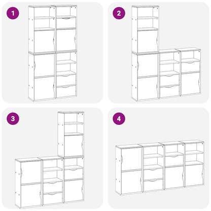 Armadietti Laterali 4 pz ODDA Bianco 40x24x79 cm Legno di Pino - homemem39