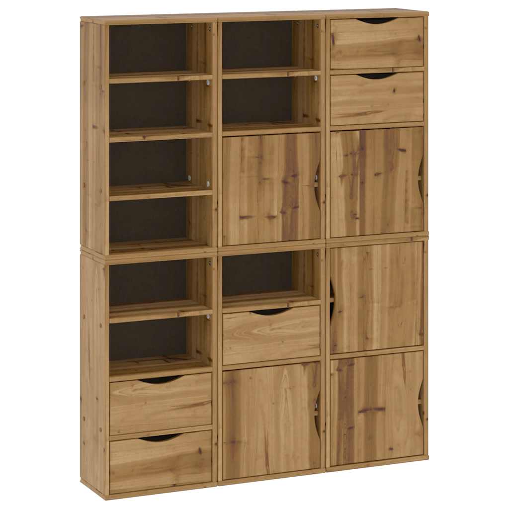 Armadietti Laterali 6 pz ODDA 40x24x79 cm Legno Massello Pino - homemem39