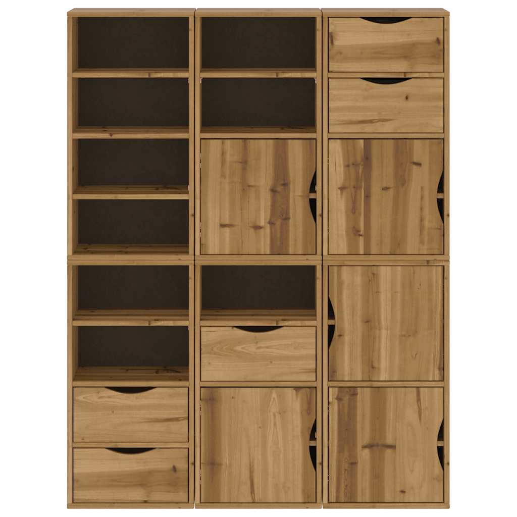 Armadietti Laterali 6 pz ODDA 40x24x79 cm Legno Massello Pino - homemem39