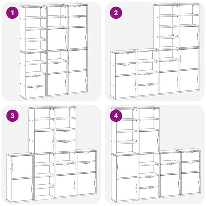 Armadietti Laterali 6 pz ODDA 40x24x79 cm Legno Massello Pino - homemem39