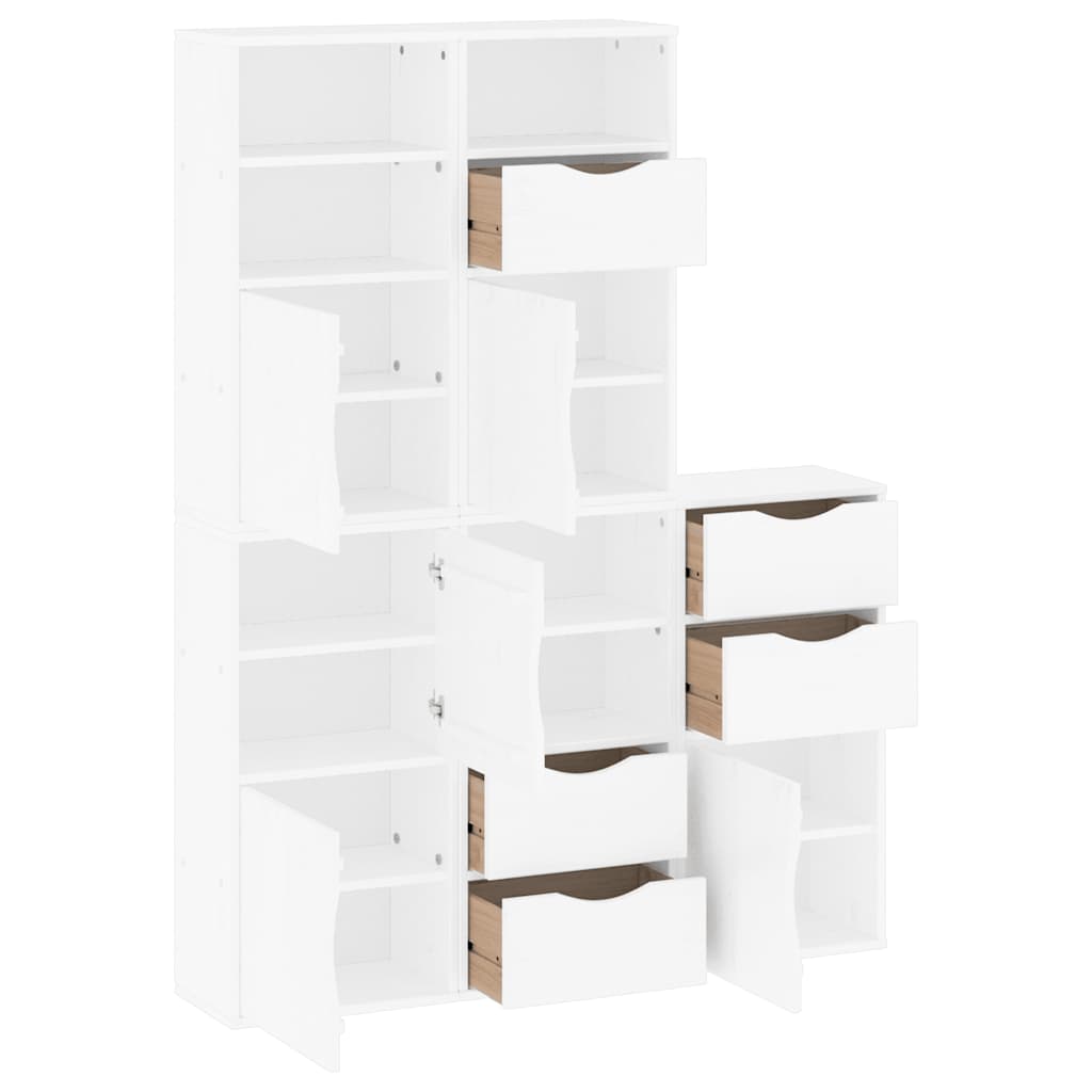 Armadietti Laterali 5 pz ODDA Bianco 40x24x79 cm Legno di Pino - homemem39