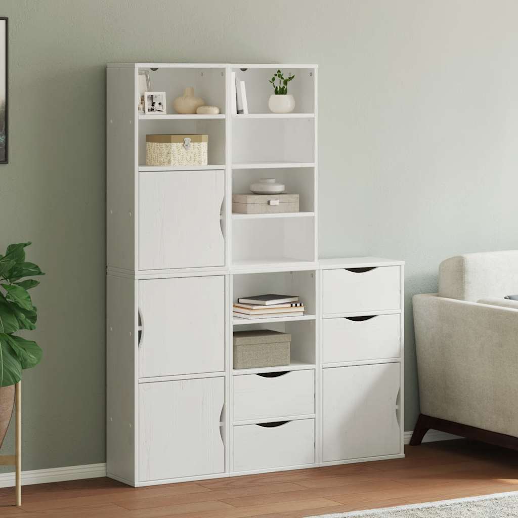 Armadietti Laterali 5 pz ODDA Bianco 40x24x79 cm Legno di Pino - homemem39