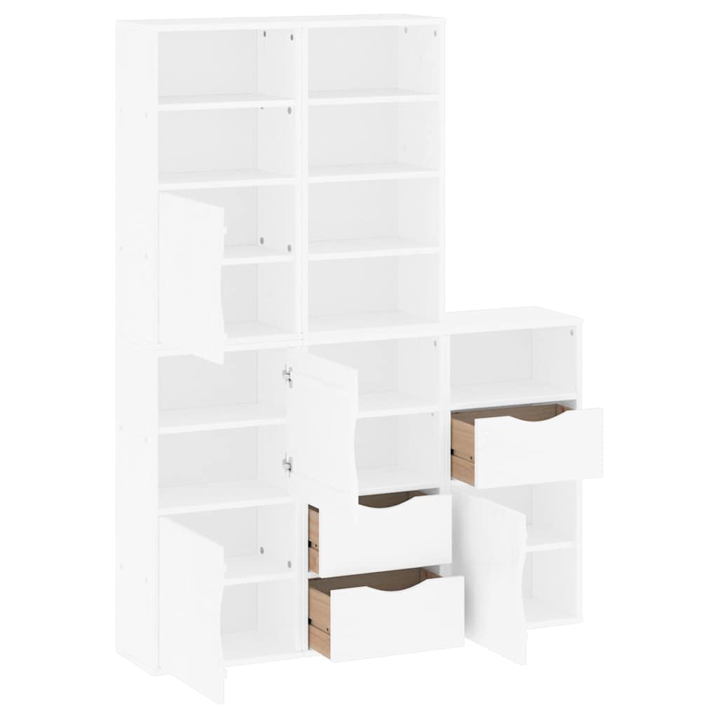 Armadietti Laterali 5 pz ODDA Bianco 40x24x79 cm Legno di Pino - homemem39