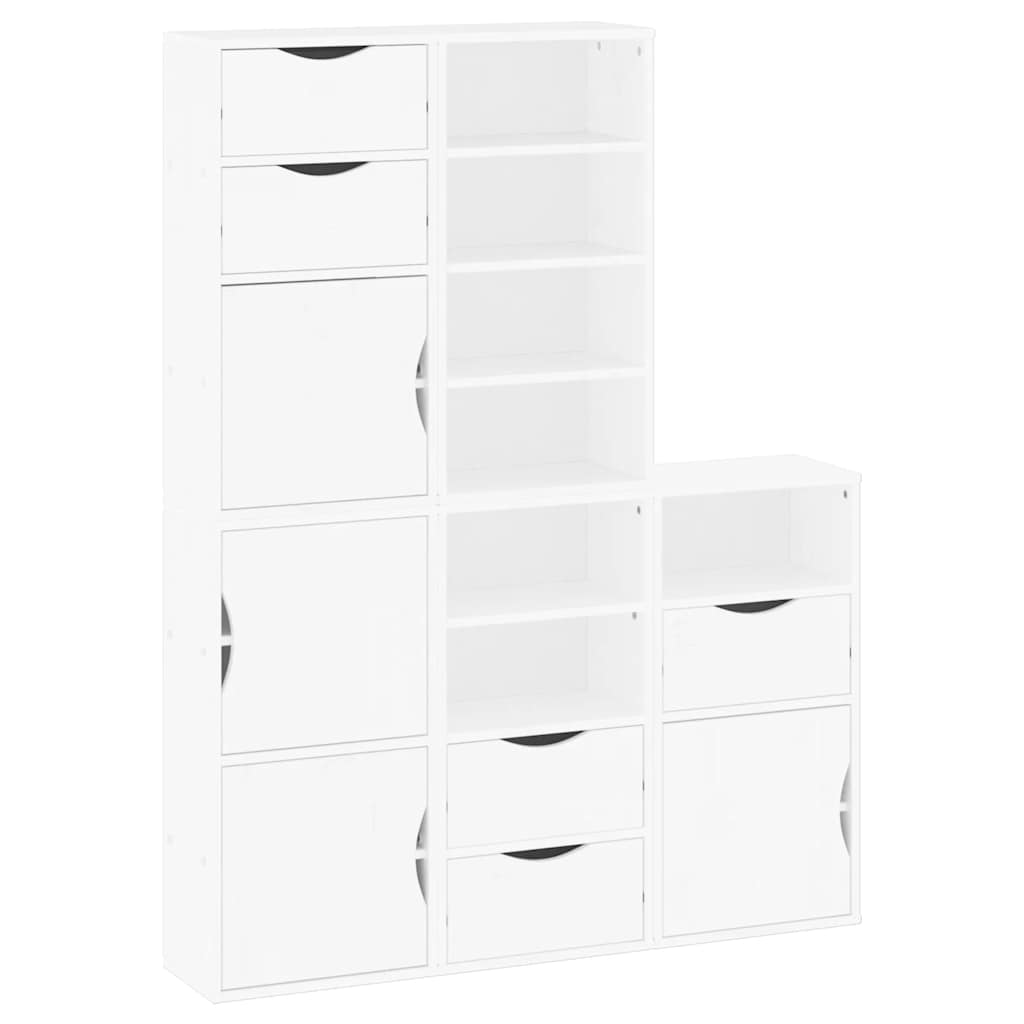 Armadietti Laterali 5 pz ODDA Bianco 40x24x79 cm Legno di Pino