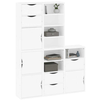 Armadietti Laterali 5 pz ODDA Bianco 40x24x79 cm Legno di Pino