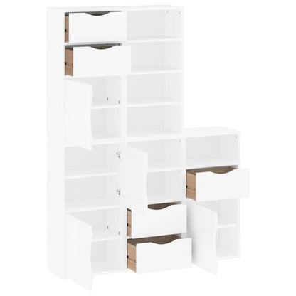 Armadietti Laterali 5 pz ODDA Bianco 40x24x79 cm Legno di Pino