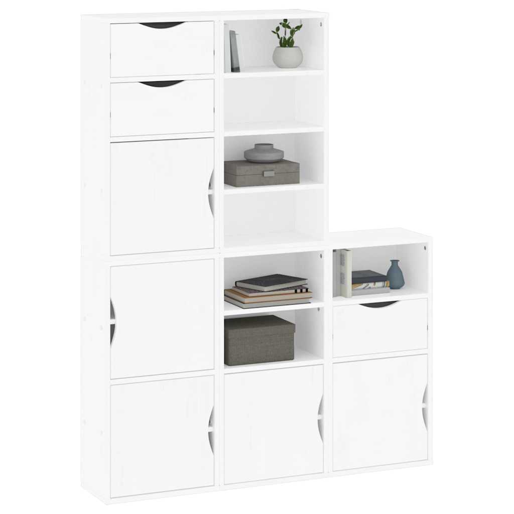 Armadietti Laterali 5 pz ODDA Bianco 40x24x79 cm Legno di Pino - homemem39