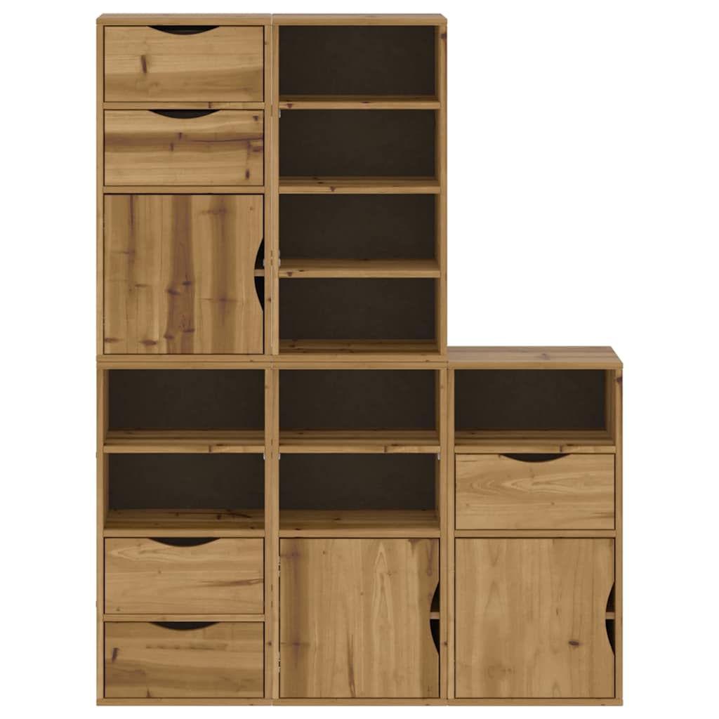 Armadietti Laterali 5 pz ODDA 40x24x79 cm Legno Massello Pino - homemem39