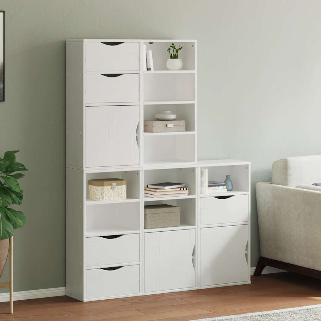 Armadietti Laterali 5 pz ODDA Bianco 40x24x79 cm Legno di Pino - homemem39