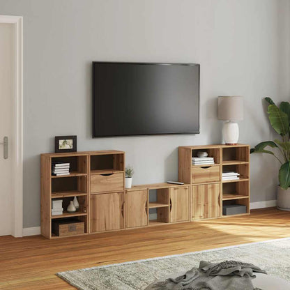 Mobile TV 5 pz con Contenitore ODDA in Legno Massello di Pino