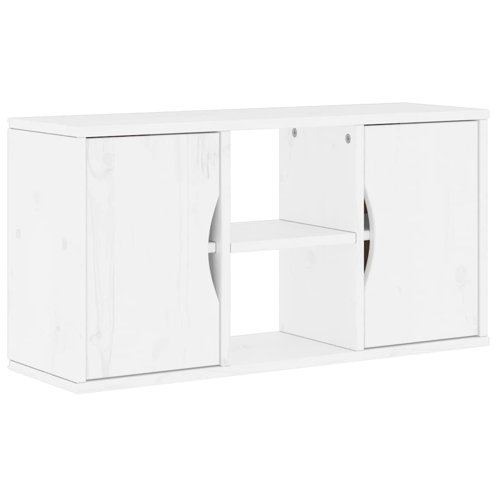 Mobile TV 5 pz con Contenitore ODDA Bianco in Legno di Pino - homemem39