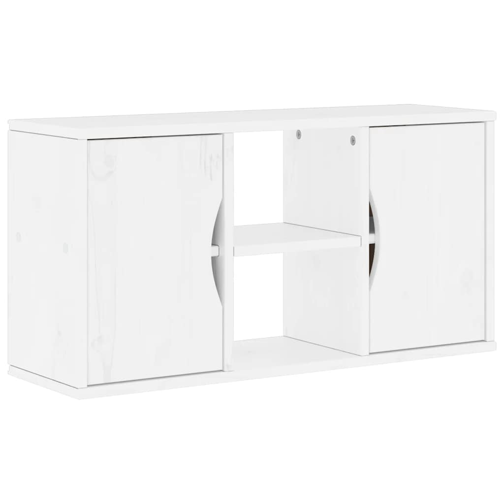 Mobile TV 5 pz con Contenitore ODDA Bianco in Legno di Pino - homemem39