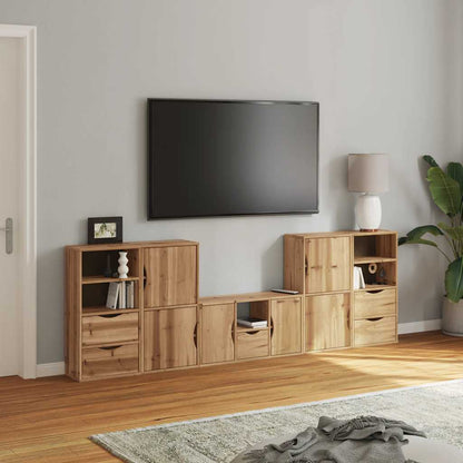 Mobile TV 5 pz con Contenitore ODDA in Legno Massello di Pino - homemem39