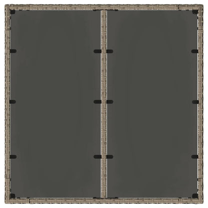 Set da Pranzo per Giardino 3 pcs Grigio e Marrone polyrattan