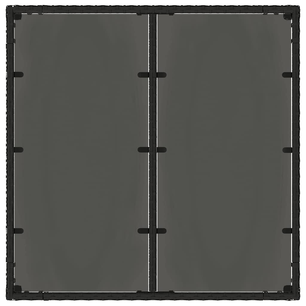 Set da Pranzo per Giardino 5 pcs Nero polyrattan