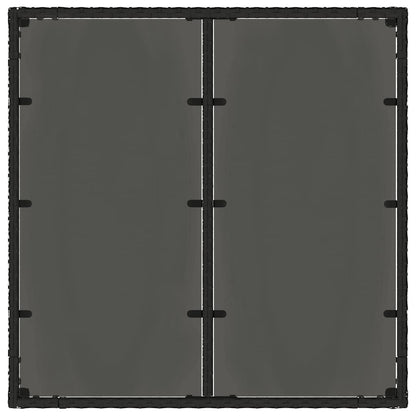 Set da Pranzo per Giardino 5 pcs Nero polyrattan