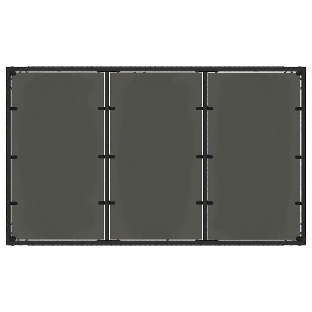 Set da Pranzo per Giardino 5 pcs Nero polyrattan