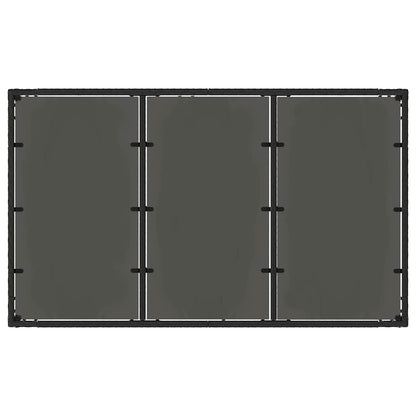 Set da Pranzo per Giardino 7 pcs Nero polyrattan